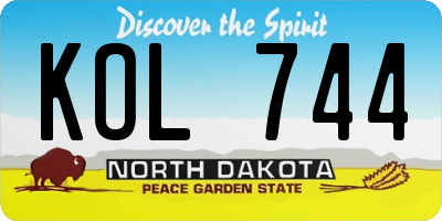 ND license plate KOL744