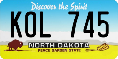 ND license plate KOL745