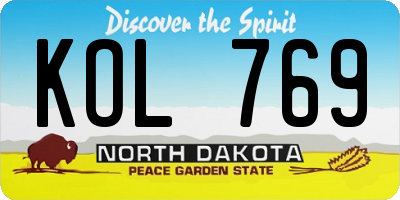 ND license plate KOL769