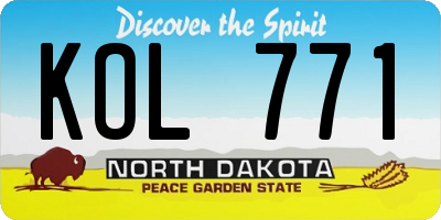 ND license plate KOL771