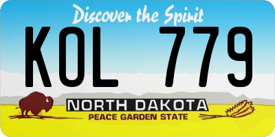 ND license plate KOL779