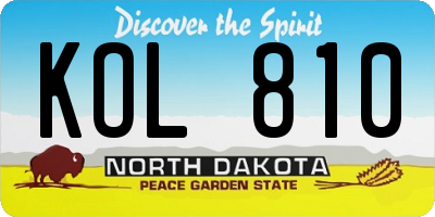 ND license plate KOL810