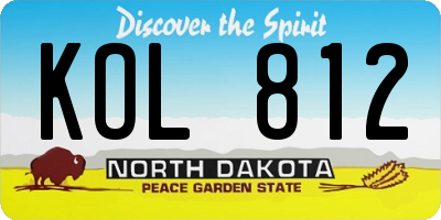 ND license plate KOL812