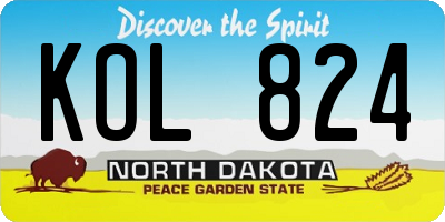 ND license plate KOL824