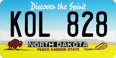 ND license plate KOL828