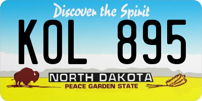 ND license plate KOL895