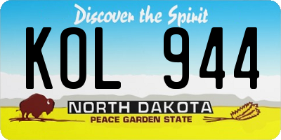 ND license plate KOL944