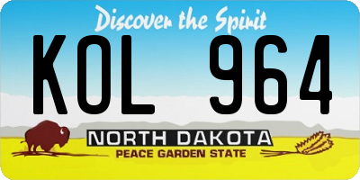 ND license plate KOL964