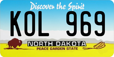 ND license plate KOL969