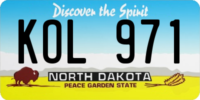 ND license plate KOL971