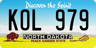 ND license plate KOL979