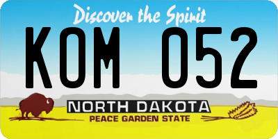 ND license plate KOM052