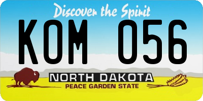 ND license plate KOM056