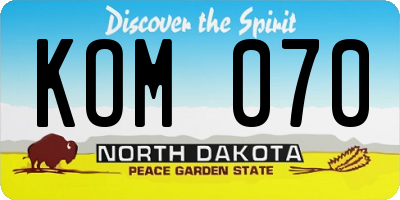 ND license plate KOM070