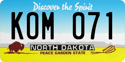 ND license plate KOM071