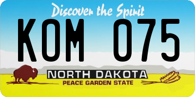 ND license plate KOM075