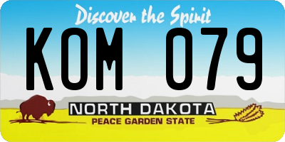 ND license plate KOM079