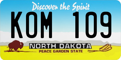 ND license plate KOM109