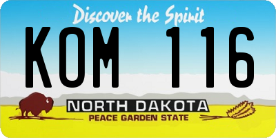 ND license plate KOM116