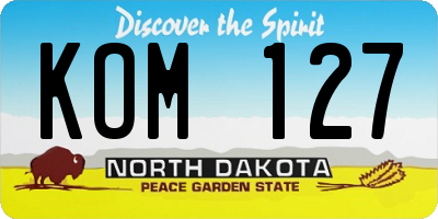 ND license plate KOM127
