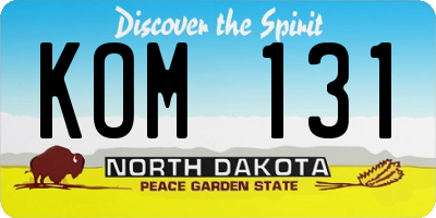 ND license plate KOM131