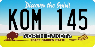 ND license plate KOM145