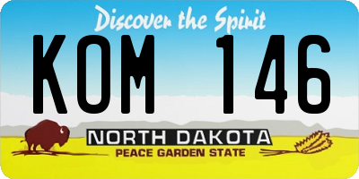 ND license plate KOM146