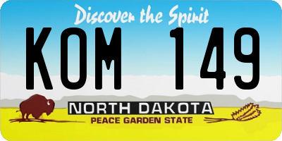ND license plate KOM149