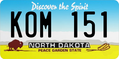 ND license plate KOM151