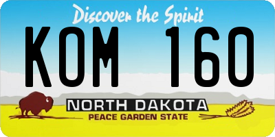 ND license plate KOM160