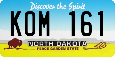 ND license plate KOM161
