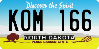 ND license plate KOM166