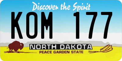 ND license plate KOM177