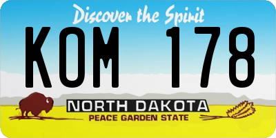 ND license plate KOM178