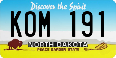 ND license plate KOM191