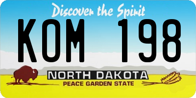 ND license plate KOM198