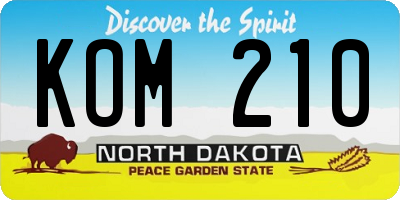 ND license plate KOM210