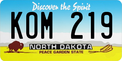ND license plate KOM219
