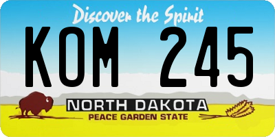 ND license plate KOM245