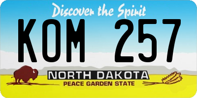 ND license plate KOM257