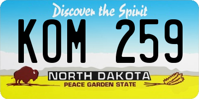 ND license plate KOM259