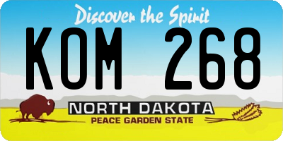 ND license plate KOM268