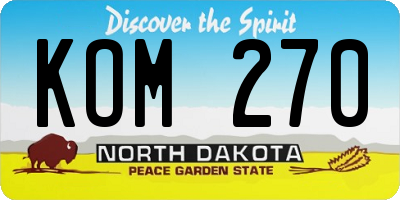ND license plate KOM270