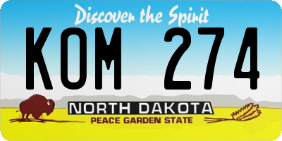 ND license plate KOM274