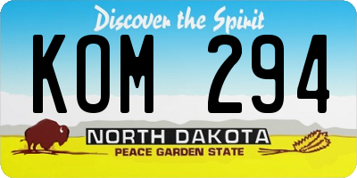 ND license plate KOM294