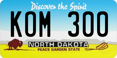 ND license plate KOM300