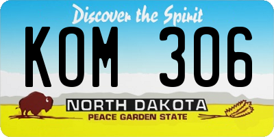ND license plate KOM306