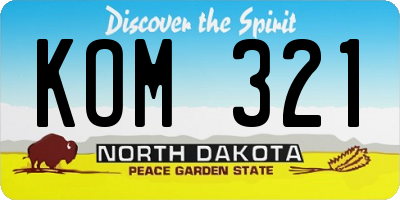 ND license plate KOM321