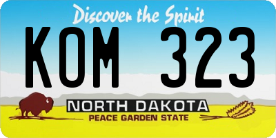 ND license plate KOM323