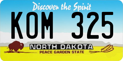 ND license plate KOM325